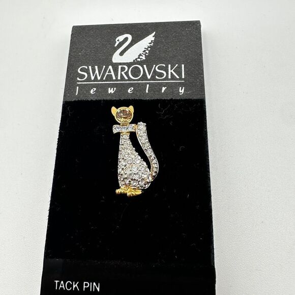 STILL WITH TAG! Swarovski crystal cat tact pin! - Picture 1 of 9